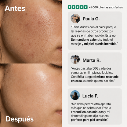 Cepillo Limpiador Facial con Calor Brilla™